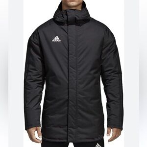 adidas Black Stadium 18 Men’s Hooded Puffer Coat